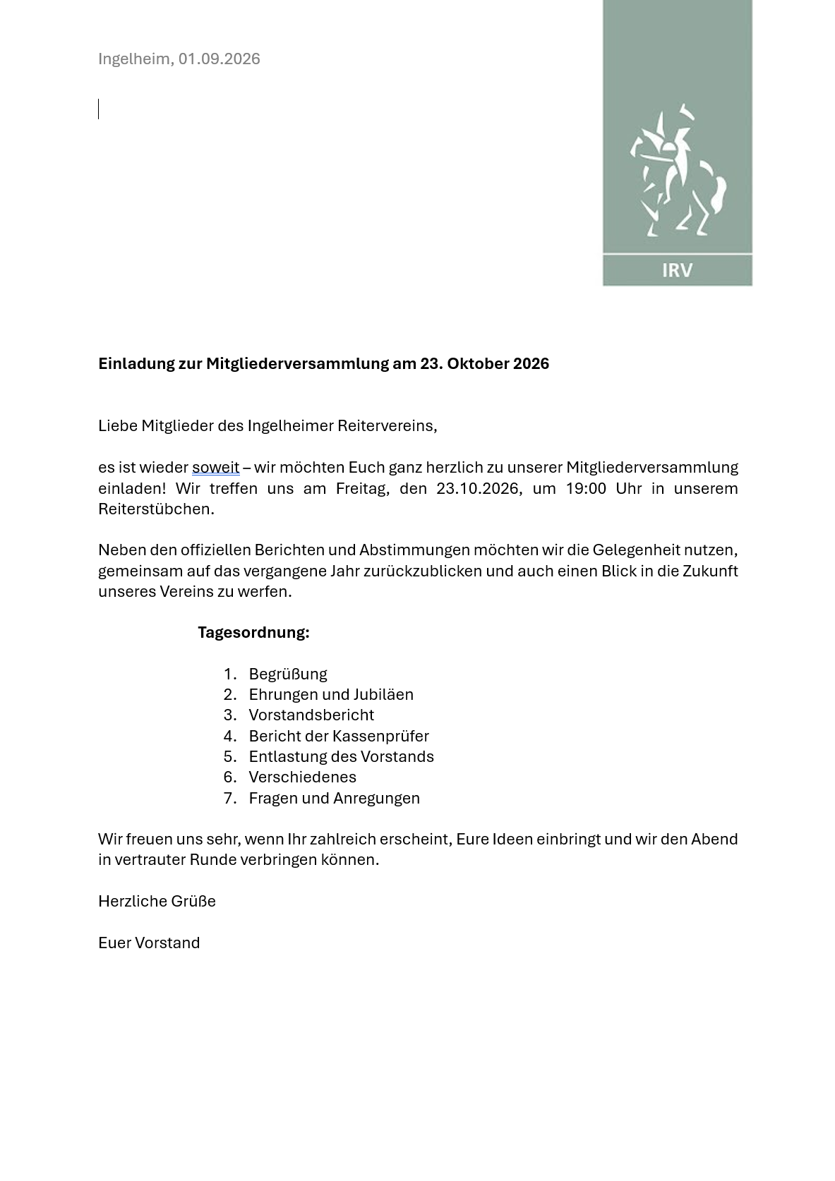 Einladung MV26